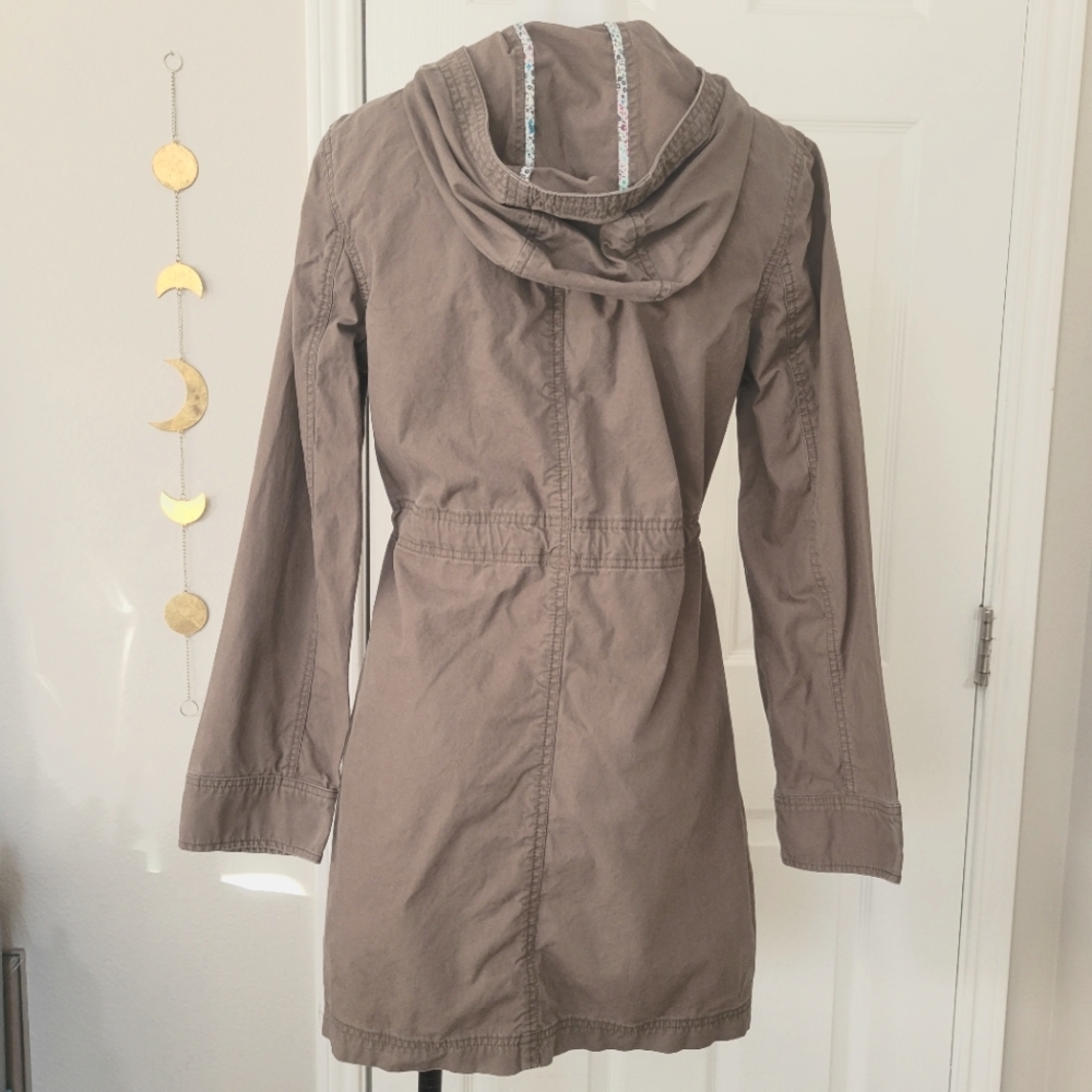 Old Navy Hooded Field Barn Jacket M Acorn EUC Long 100% Cotton - Picture 9 of 16